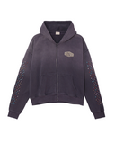 CRYSTAL CACTUS ZIP HOODIE - VINTAGE BLACK