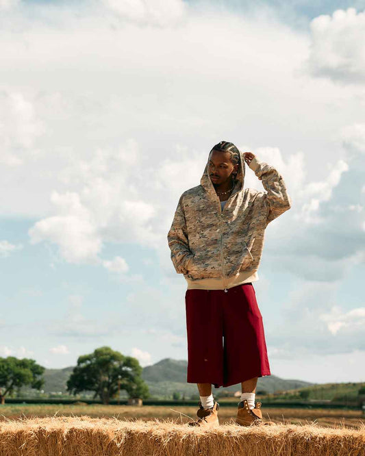CRYSTAL CACTUS ZIP HOODIE - CAMO