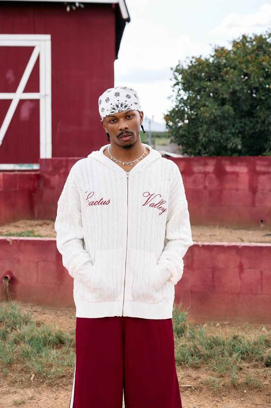 CABLE KNIT HOODIE