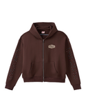 CRYSTAL CACTUS ZIP HOODIE - BROWN
