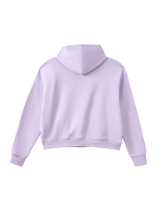 CRYSTAL CACTUS ZIP HOODIE - LAVENDER