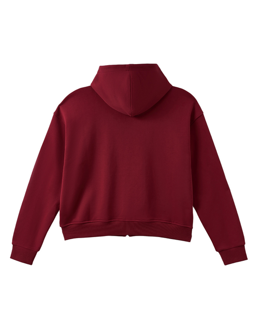 CRYSTAL CACTUS ZIP HOODIE - MAROON