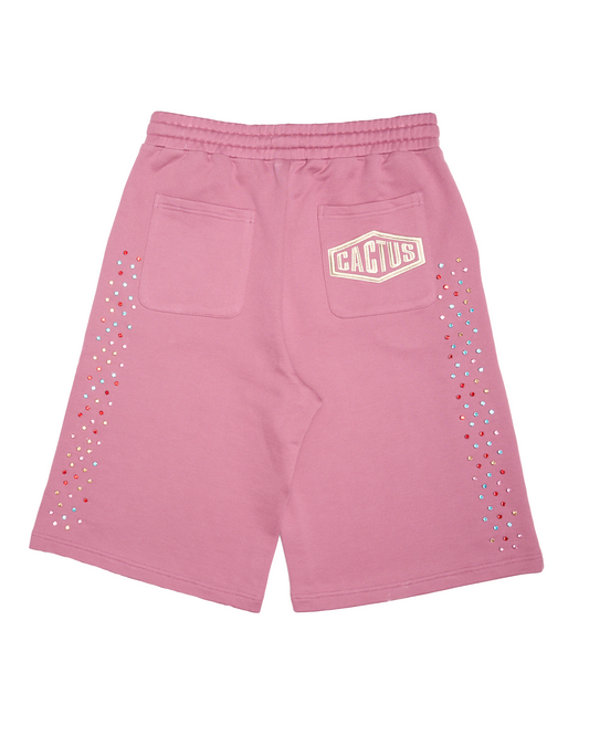 Crystal Cactus Sweat Shorts - Raspberry