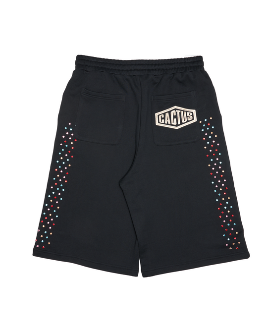 Crystal Cactus Sweat Shorts - Black