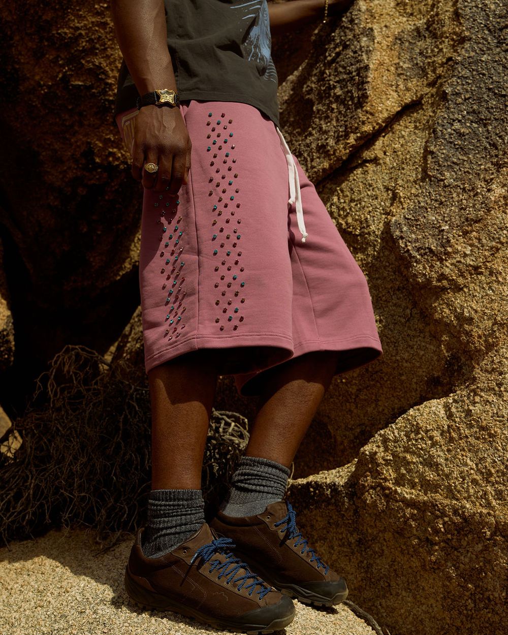 Crystal Cactus Sweat Shorts - Raspberry