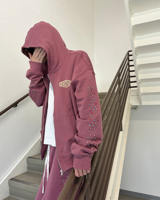 Crystal Cactus Zip Hoodie