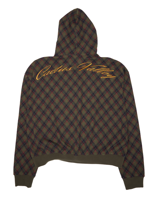 Cactus Plaid Hoodie