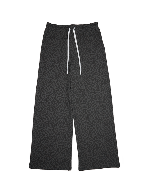 Leopard Art Sweat Pants - Black