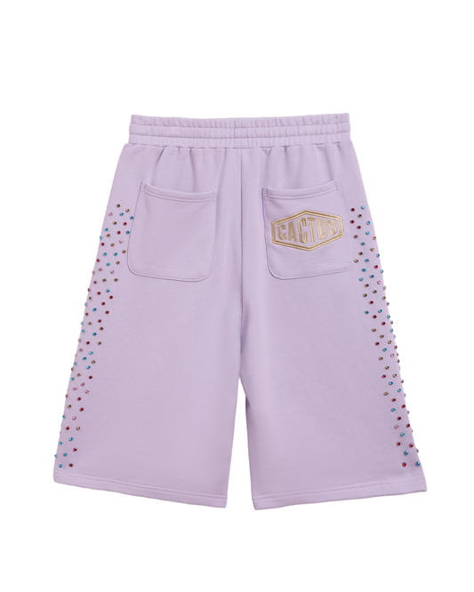Crystal Cactus Sweat Shorts - Lavender