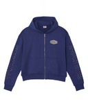 CRYSTAL CACTUS ZIP HOODIE - NAVY