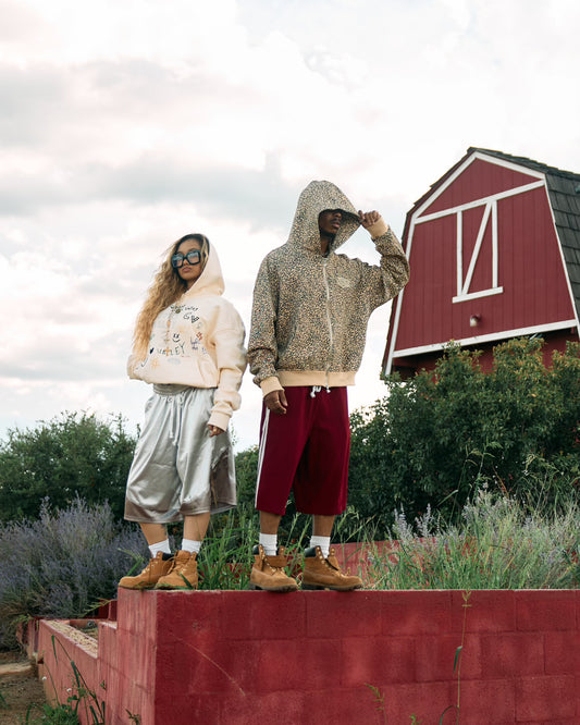 Crystal Cactus Zip Hoodie - Leopard