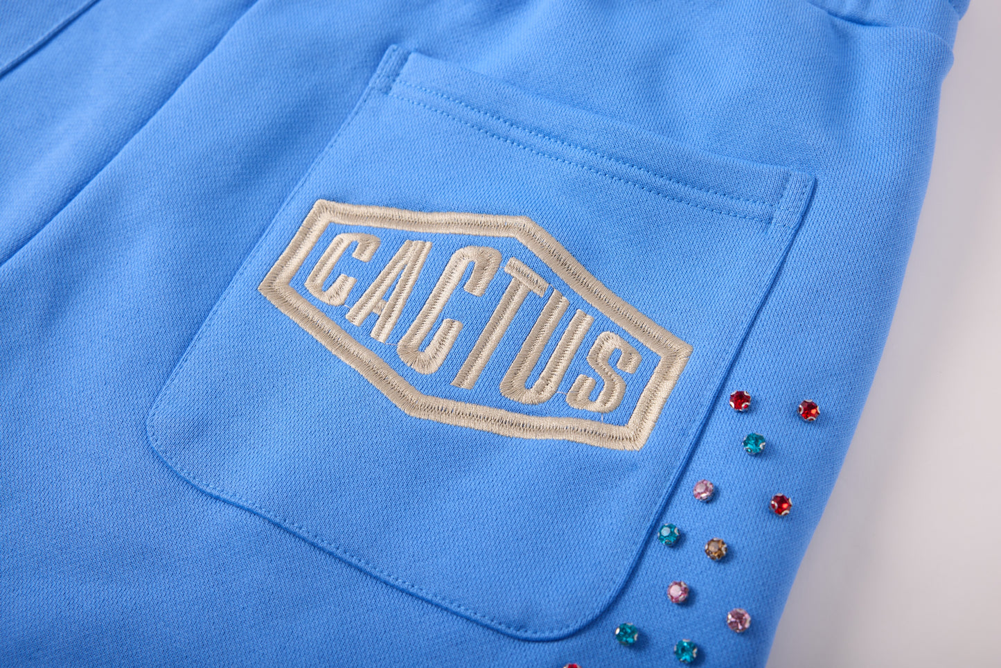 CRYSTAL CACTUS SWEATS - BABY BLUE