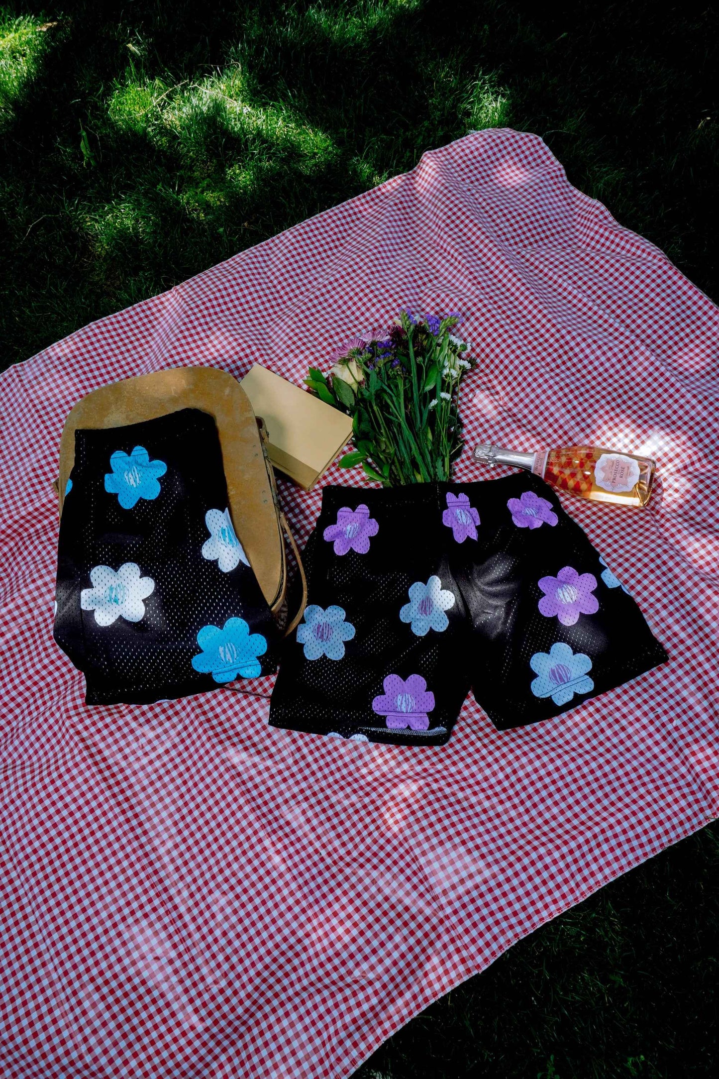 Lavender Flower Mesh Shorts