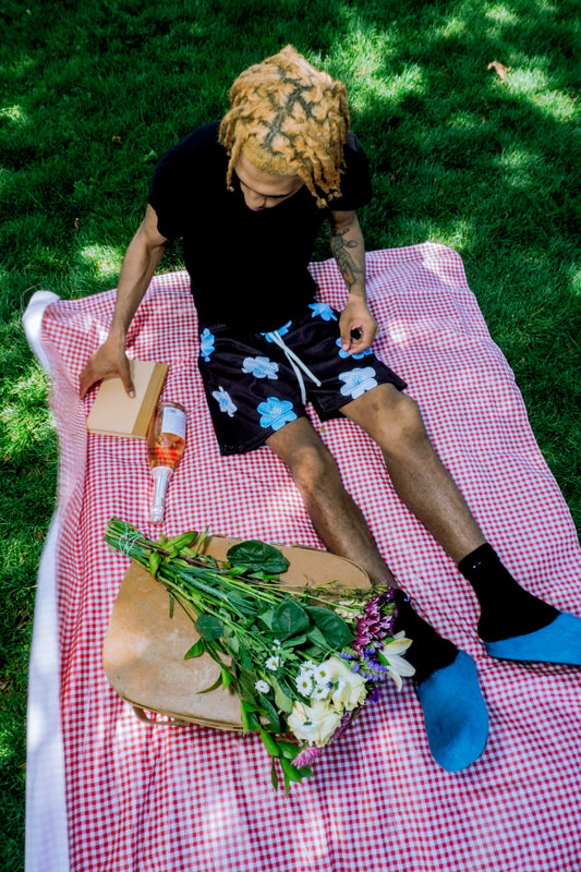 UNC Blue Flower Mesh Shorts