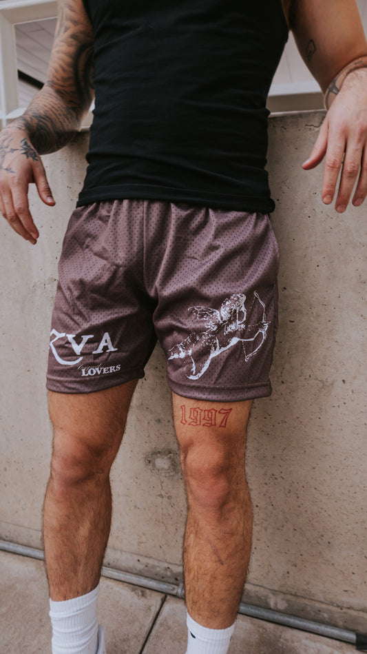 Olive Brown Cupid Mesh Shorts