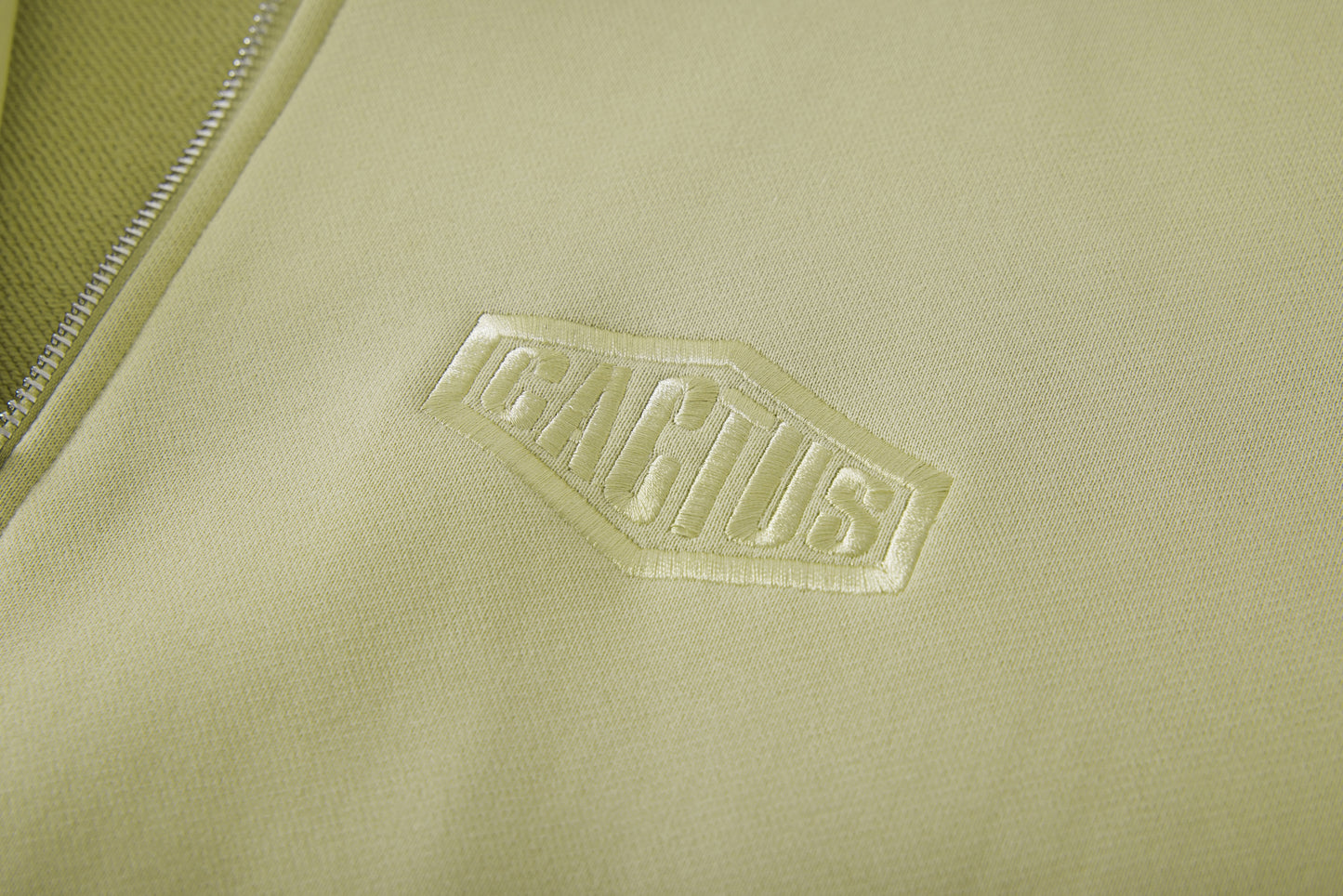 CRYSTAL CACTUS ZIP HOODIE - BEIGE