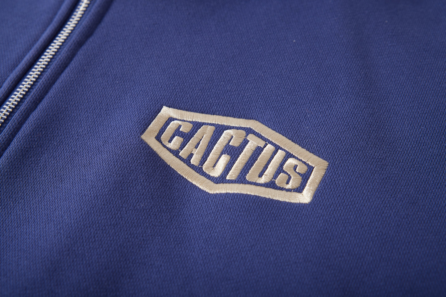 CRYSTAL CACTUS ZIP HOODIE - NAVY