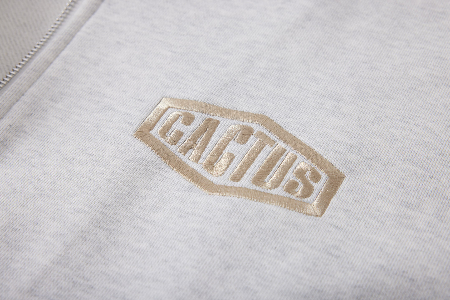 Crystal Cactus Zip Hoodie - Grey