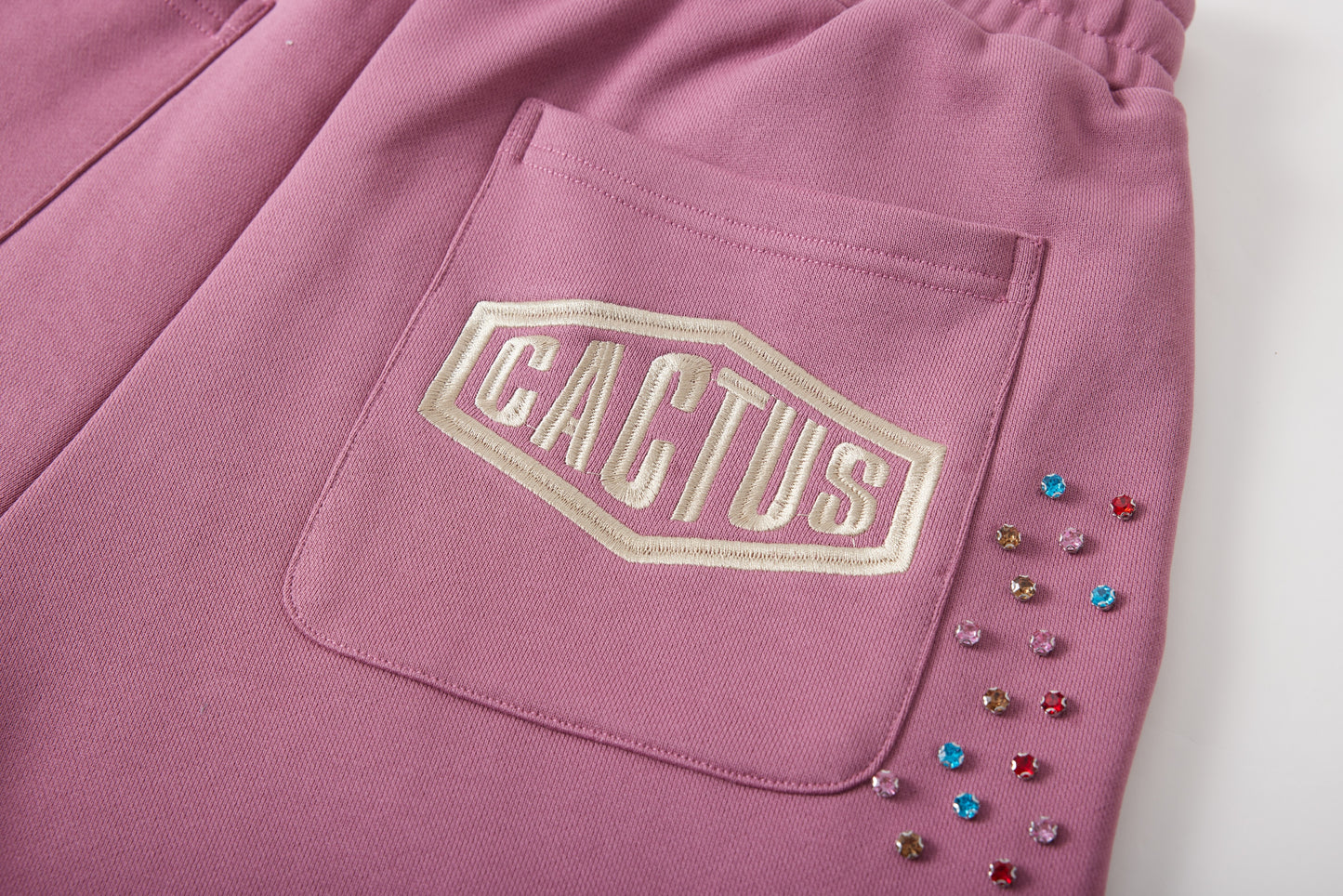 Crystal Cactus Sweat Shorts - Raspberry