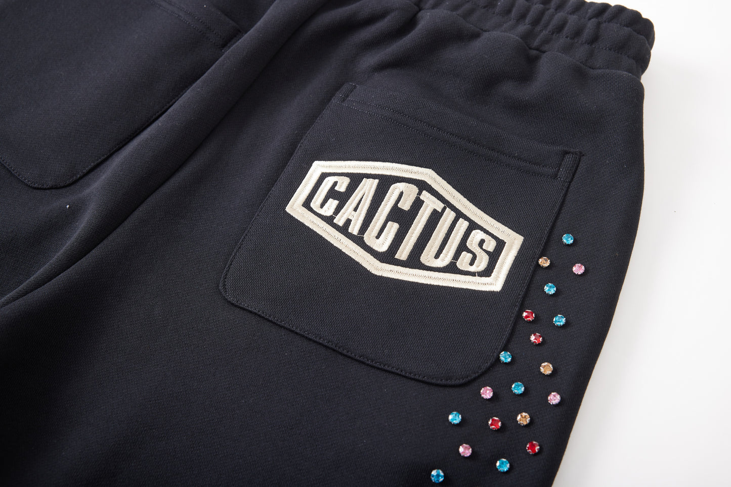 Crystal Cactus Sweat Shorts - Black
