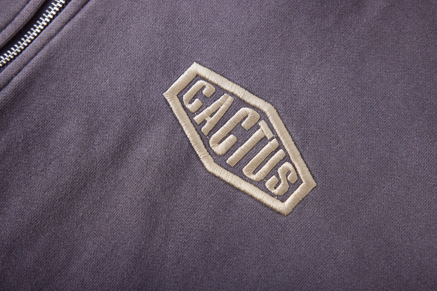 CRYSTAL CACTUS ZIP HOODIE - VINTAGE BLACK