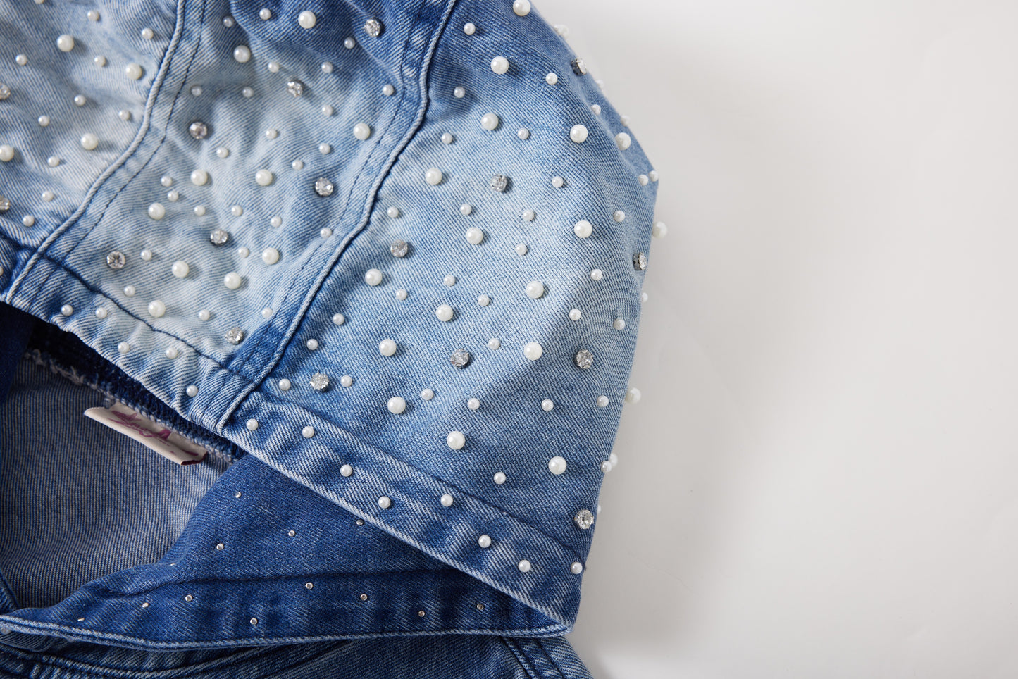 CACTUS CRYSTAL DENIM HOODIE