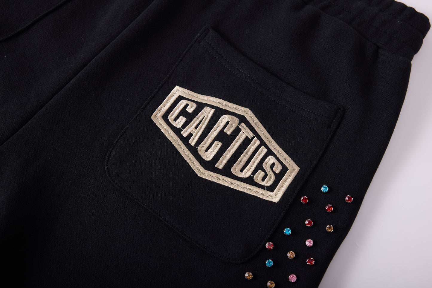 Crystal Cactus Sweats - Black