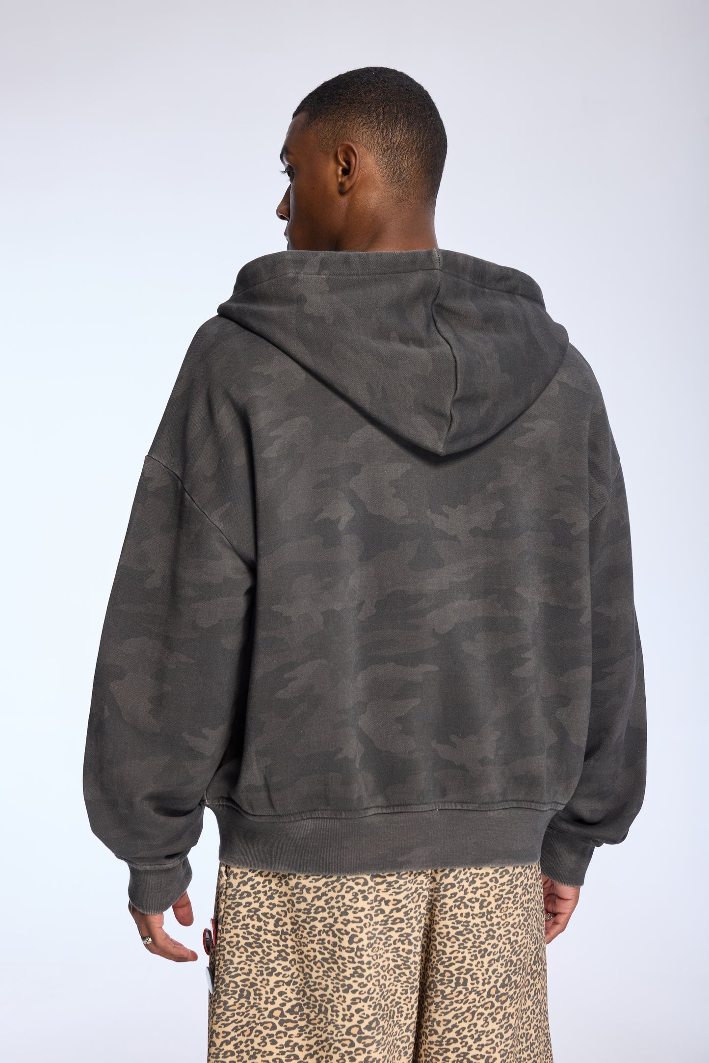 DARK CAMO ZIP UP HOODIE