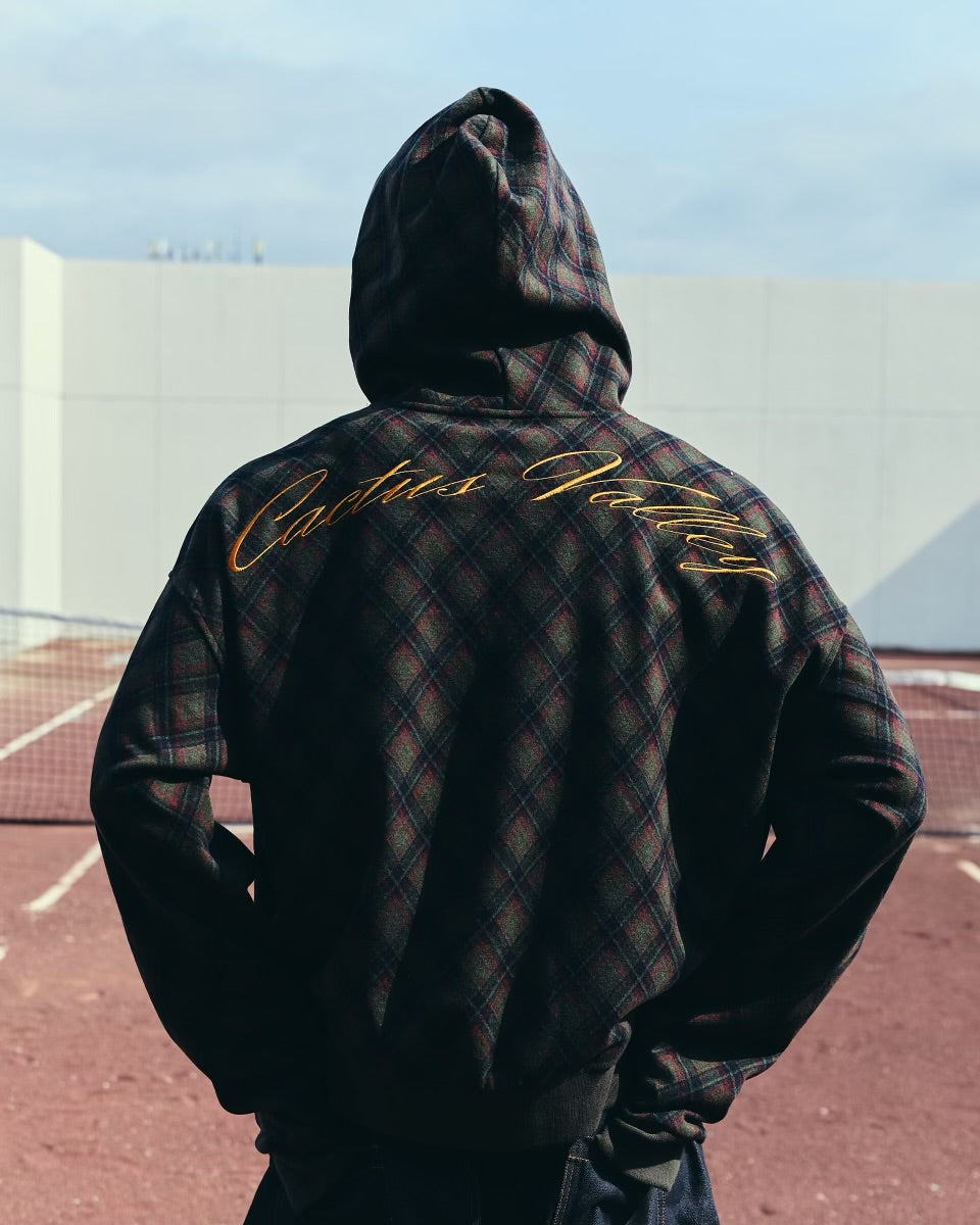 Cactus Plaid Hoodie