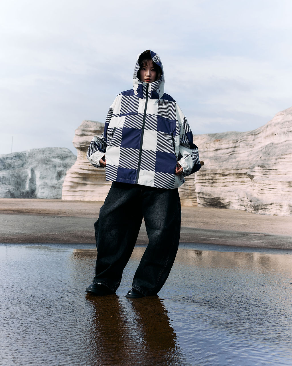 CHECKERED WINDBREAKER