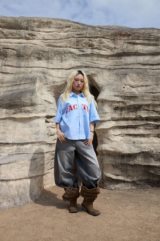 Center Stripe Button Up