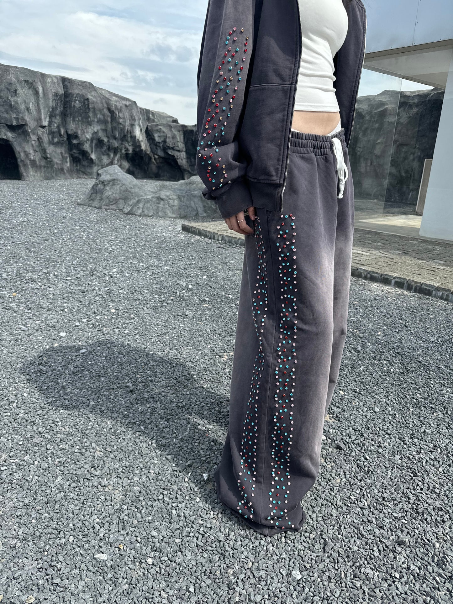 CRYSTAL CACTUS SWEATS - VINTAGE BLACK