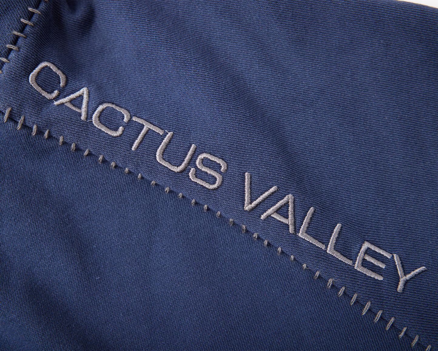 BLANKET STITCH ZIP UP HOODIE