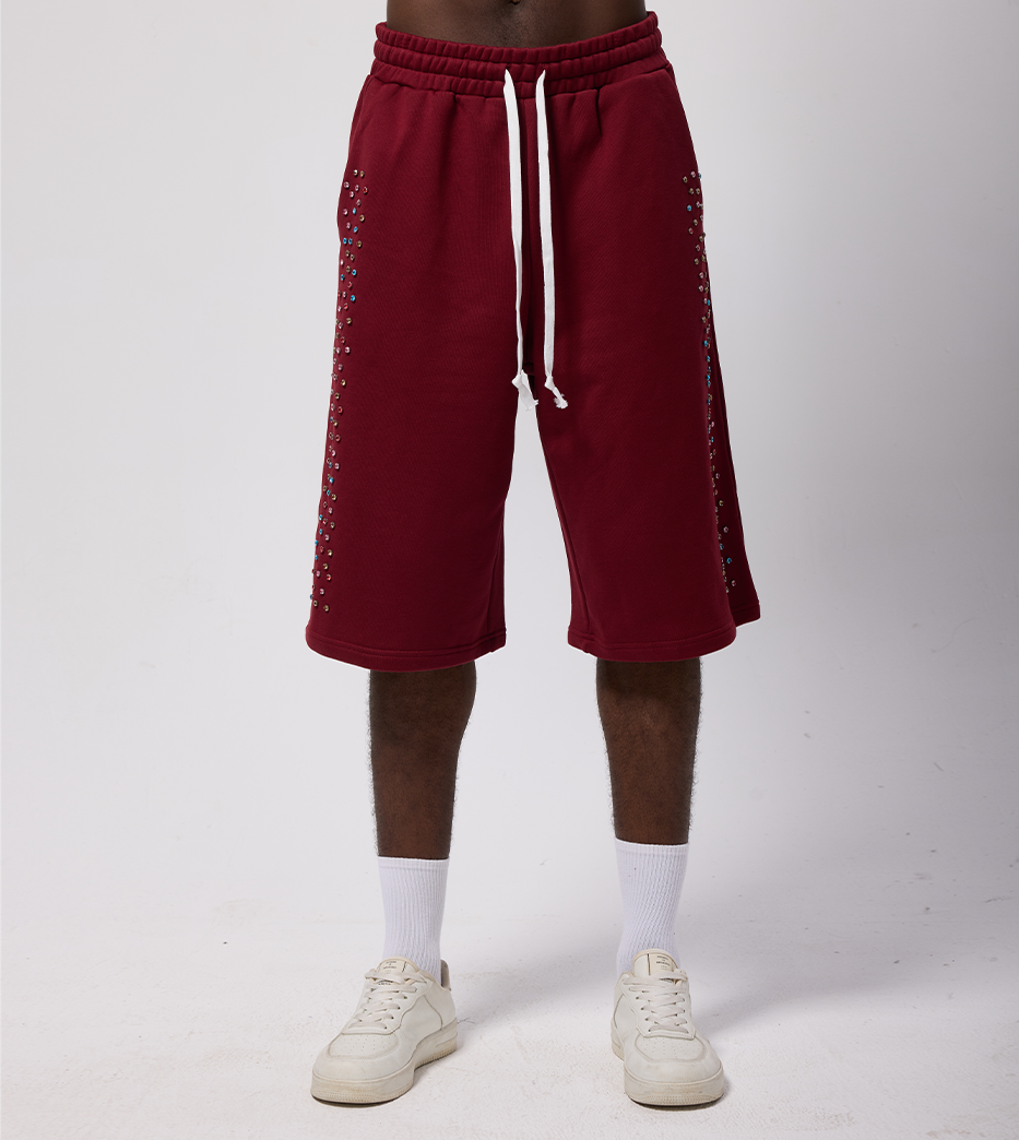 Crystal Cactus Sweat Shorts - Maroon