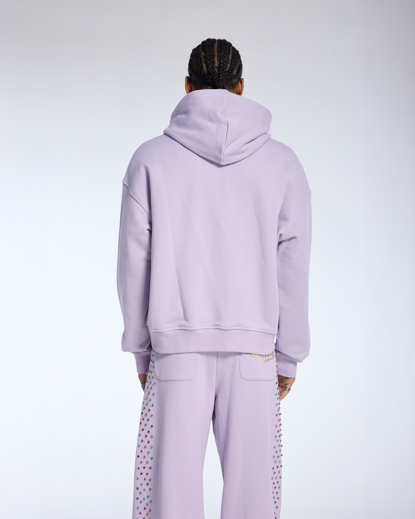 CRYSTAL CACTUS ZIP HOODIE - LAVENDER