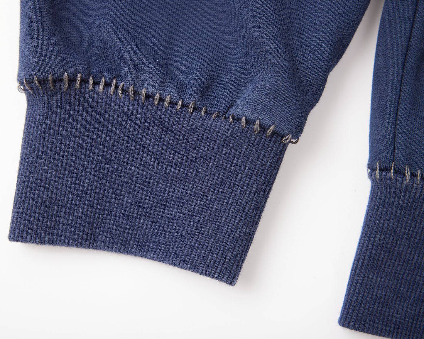 BLANKET STITCH ZIP UP HOODIE