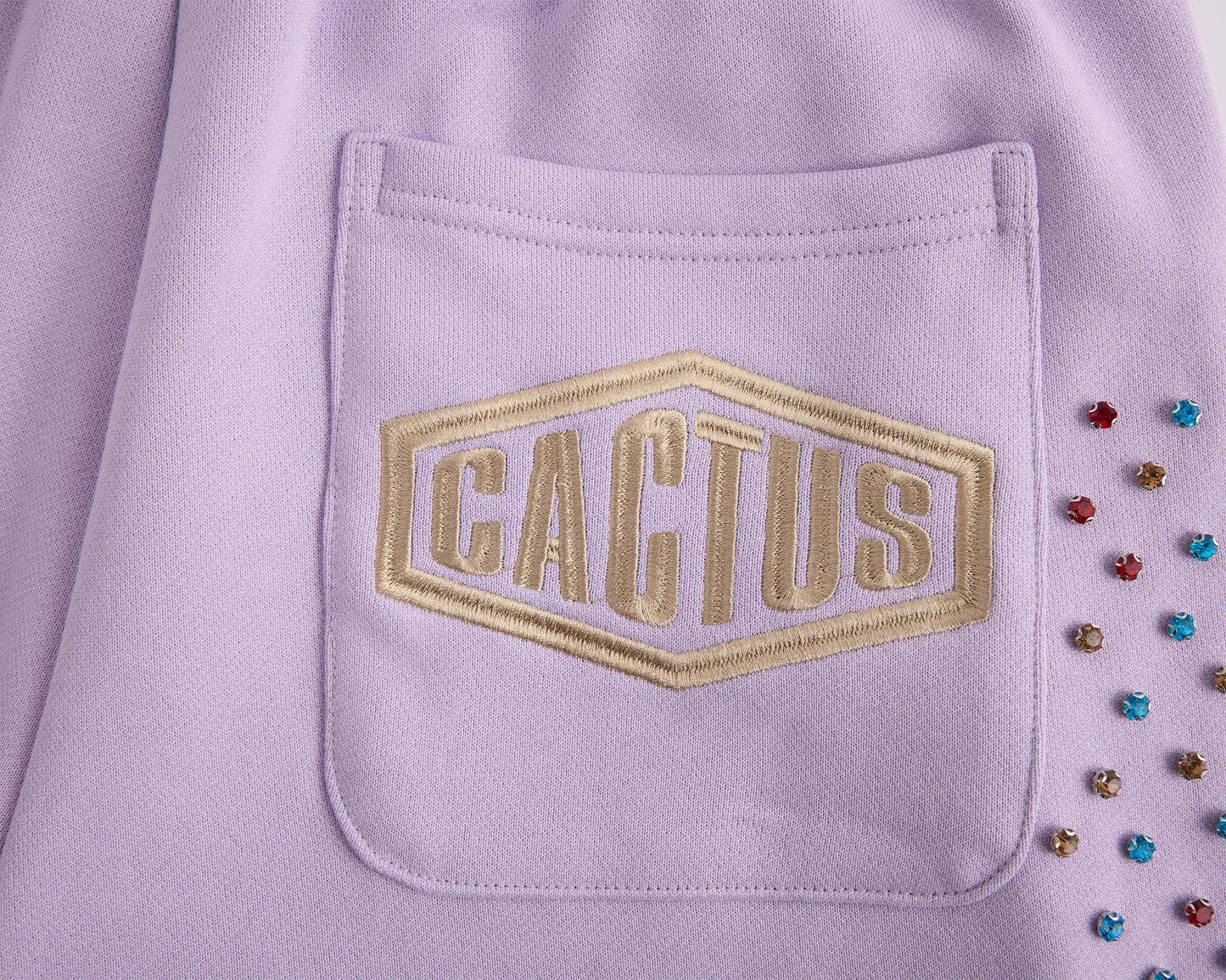 Crystal Cactus Sweat Shorts - Lavender