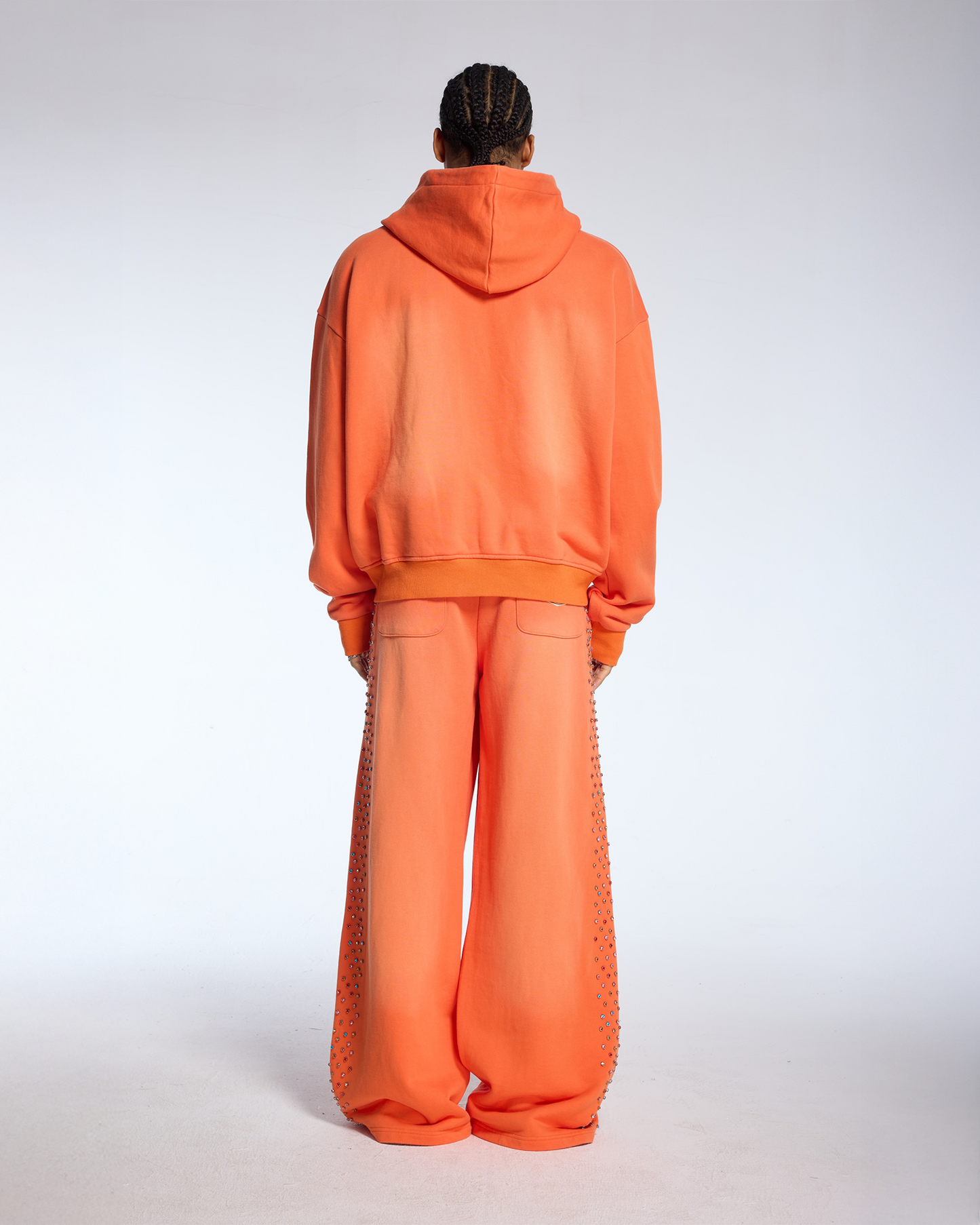 CRYSTAL CACTUS ZIP HOODIE - ORANGE