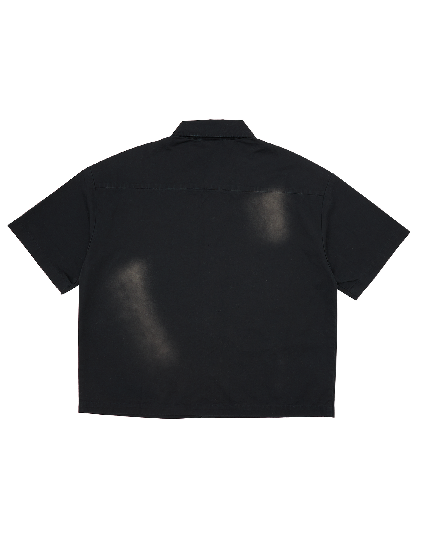 MUGGED BUTTON UP - BLACK