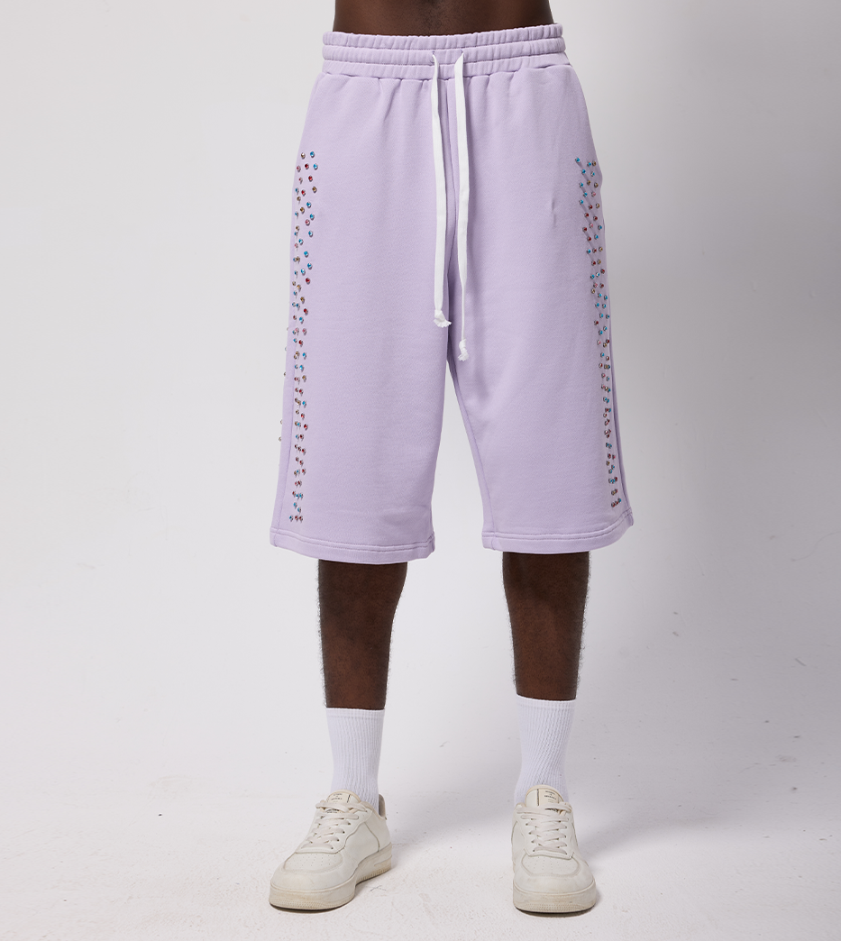 Crystal Cactus Sweat Shorts - Lavender