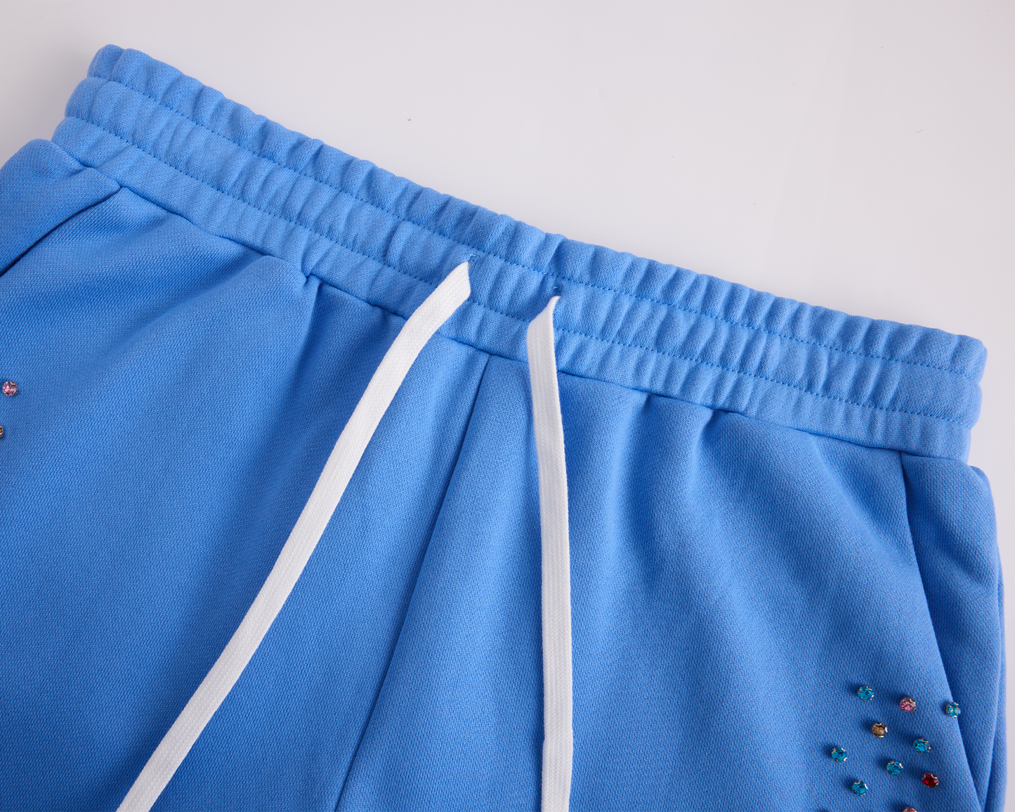 Crystal Cactus Sweat Shorts - Baby Blue