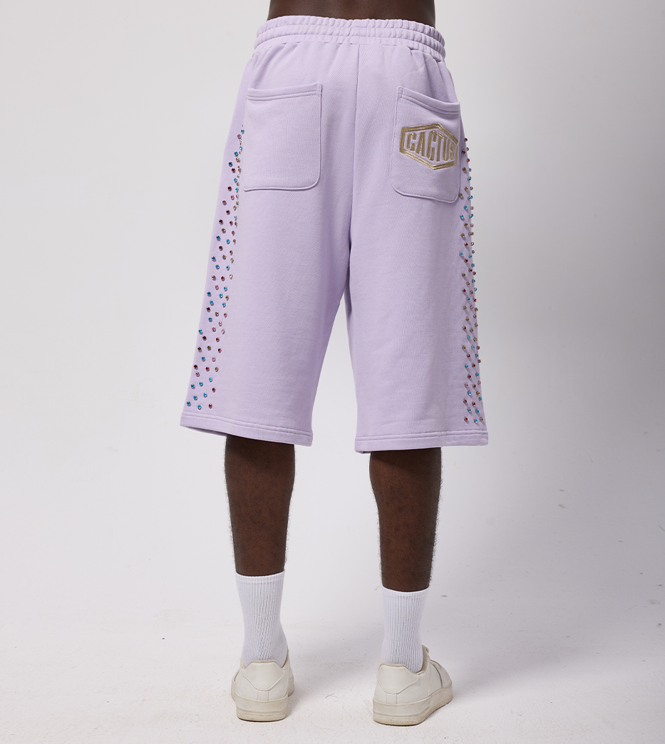 Crystal Cactus Sweat Shorts - Lavender