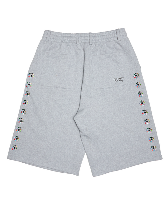 Crystal Blossom Sweat Shorts - Grey