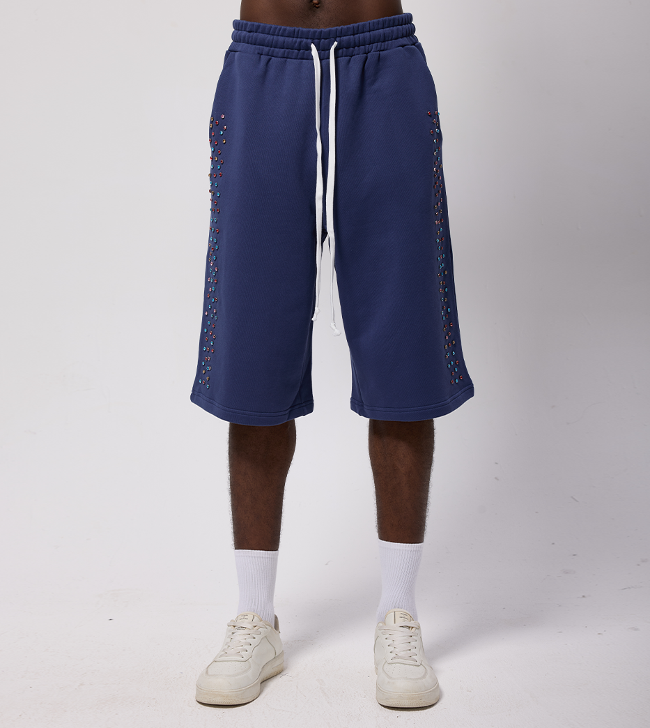 Crystal Cactus Sweat Shorts - Navy