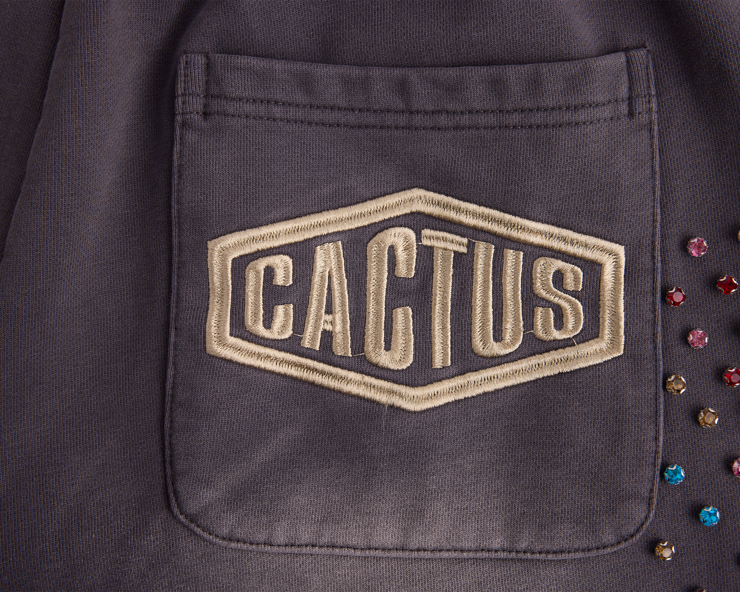 Crystal Cactus Sweat Shorts - Vintage Black