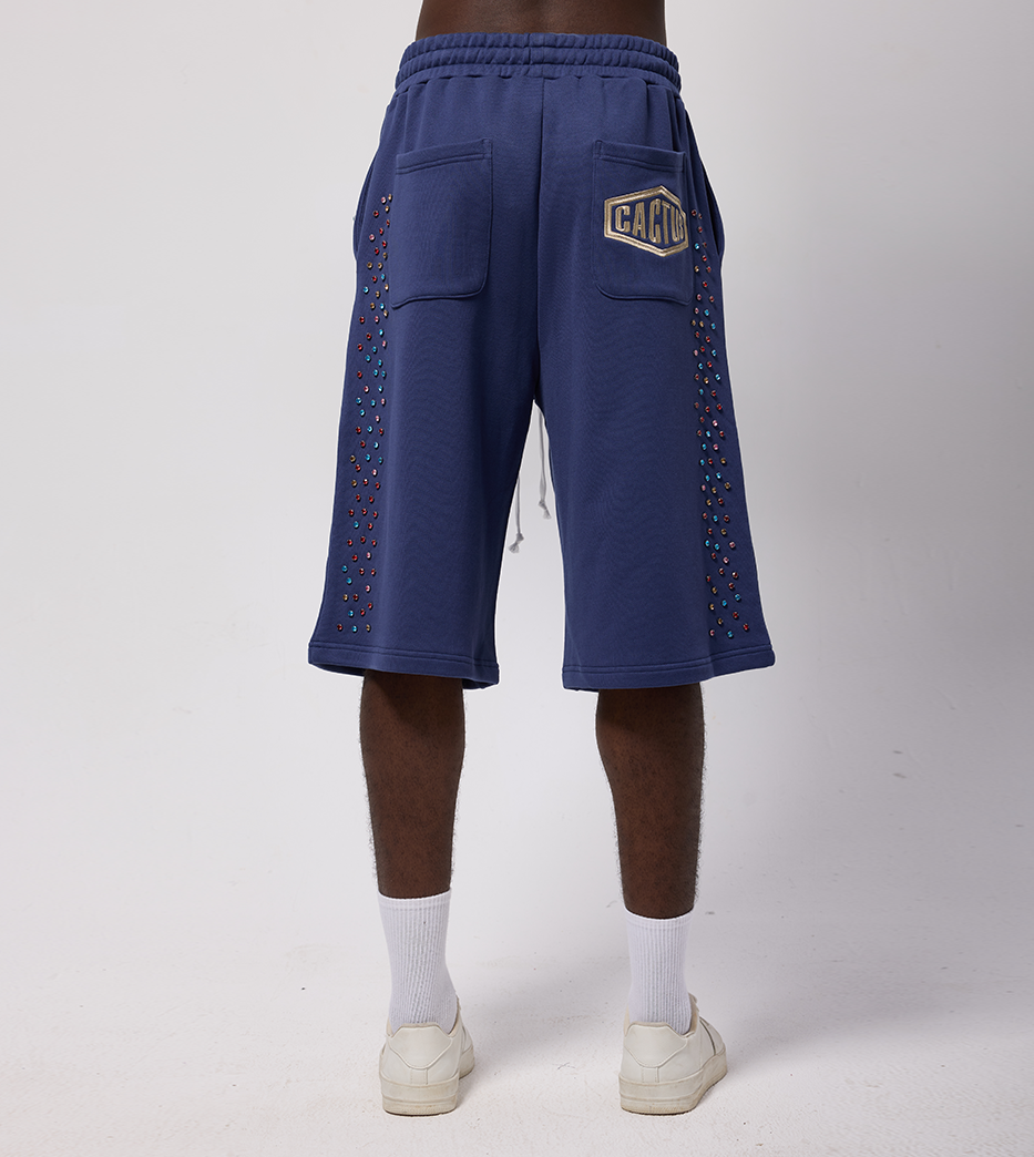 Crystal Cactus Sweat Shorts - Navy