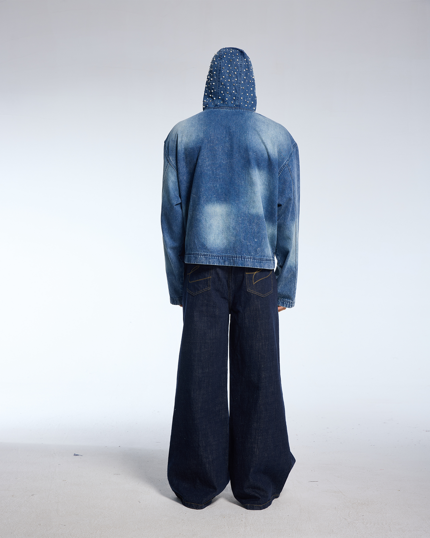 CACTUS CRYSTAL DENIM HOODIE