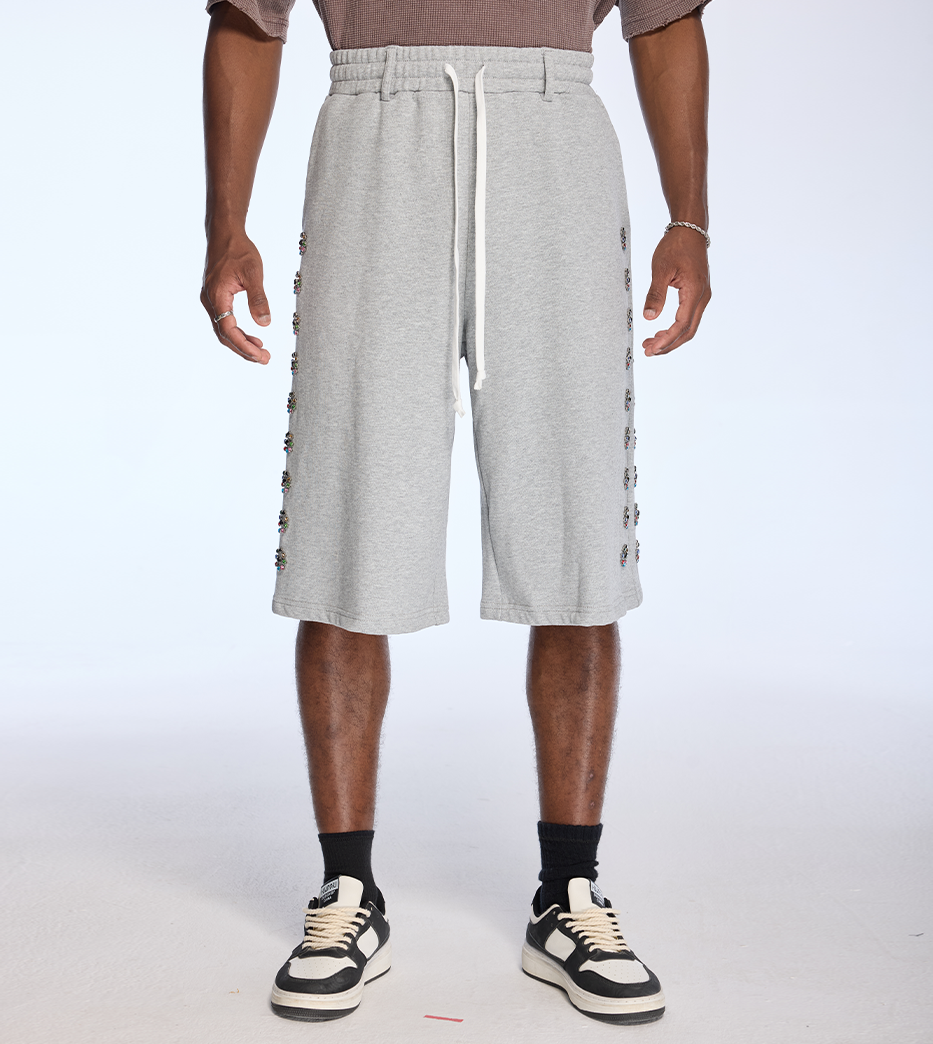 Crystal Blossom Sweat Shorts - Grey