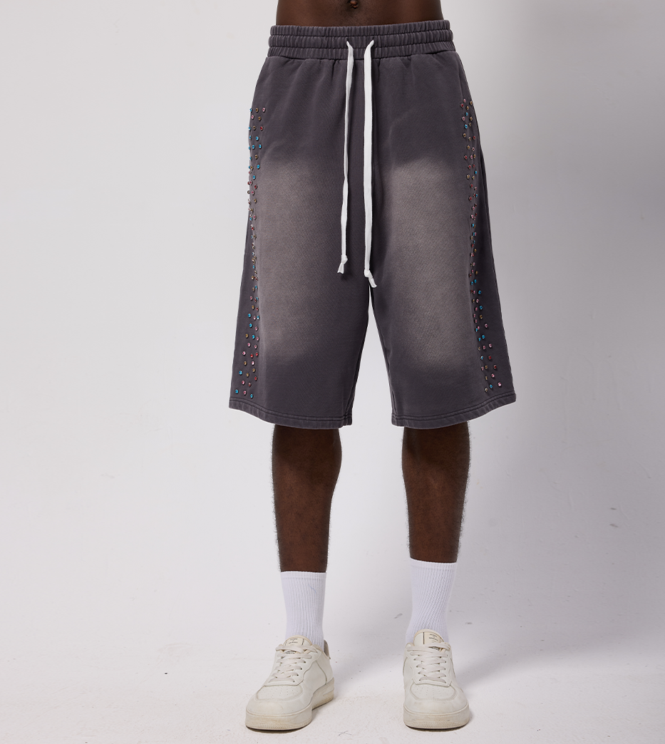 Crystal Cactus Sweat Shorts - Vintage Black