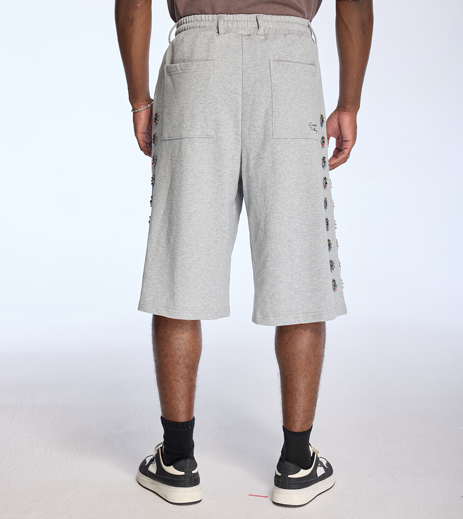 Crystal Blossom Sweat Shorts - Grey